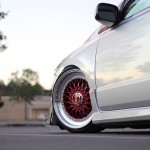 Silver Honda Civic Si Coupe FG2 on Candy Red Faced BBS RS